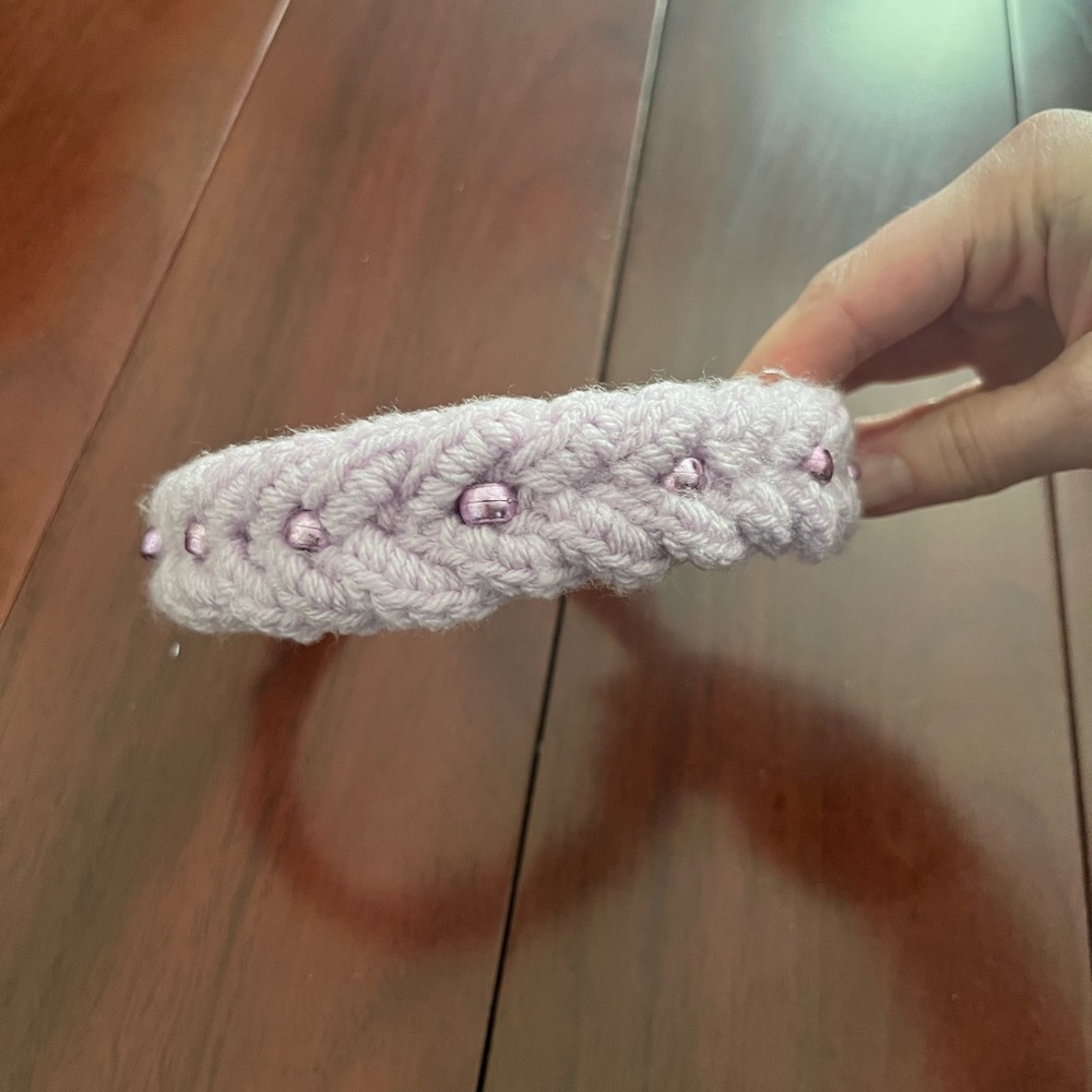 Homemade crocheted headband